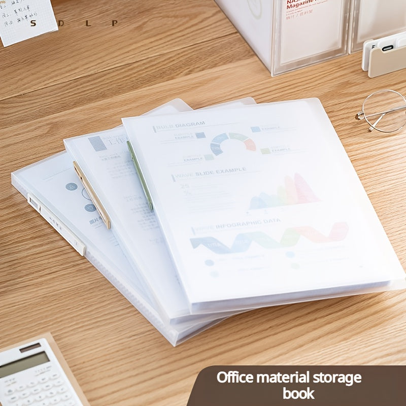 Transparent A4 Binder Organizer with Label Classification - Multi-Layer Document Folder, Clear Pages for Office, Home, School - Easy Organization & Space-Saving Storage, File Organizer for Desk, Office Supplies, Sleek Design, Polished Finish, Home Office