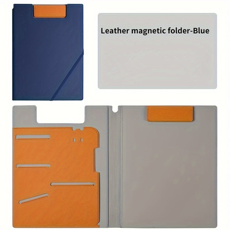 1pc Large Capacity Storage Document Bag Made Of A4 Faux Leather, Versatile Folder for Business Office Documents And Archives