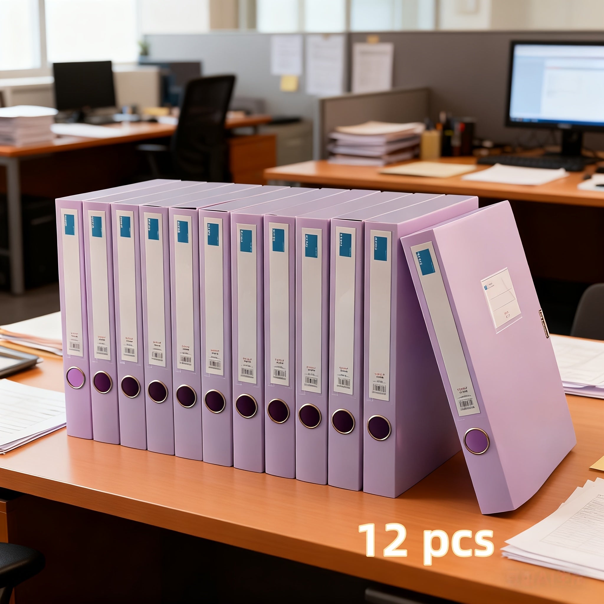 Set of 12 Thick A4 File Boxes for Office Document Storage And Receipt Organization