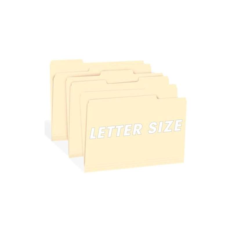 100 Pack 1 3 Cut Tab File Folders Letter Size | Manila Folders with Tab, PVC Material, Great for Organizing and Easy File Storage