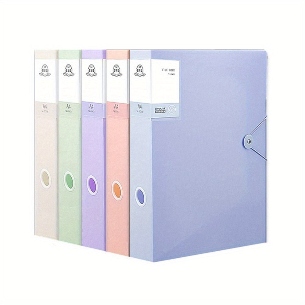 5pcs Morandi Color A4 File Organizer Box Dustproof Document Case 5 Color File Paper Organizer For Personnel Division