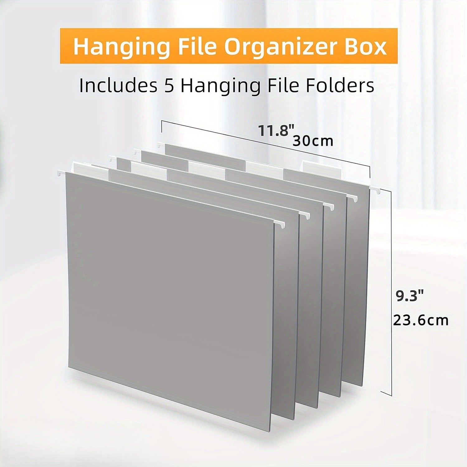 DALTACK Storage File Boxes, Mesh Box with 5 Grey Hanging File Folders, Letter-Size Desk File Organizer, Folder Sorter for Office, Home Use, Large, Black