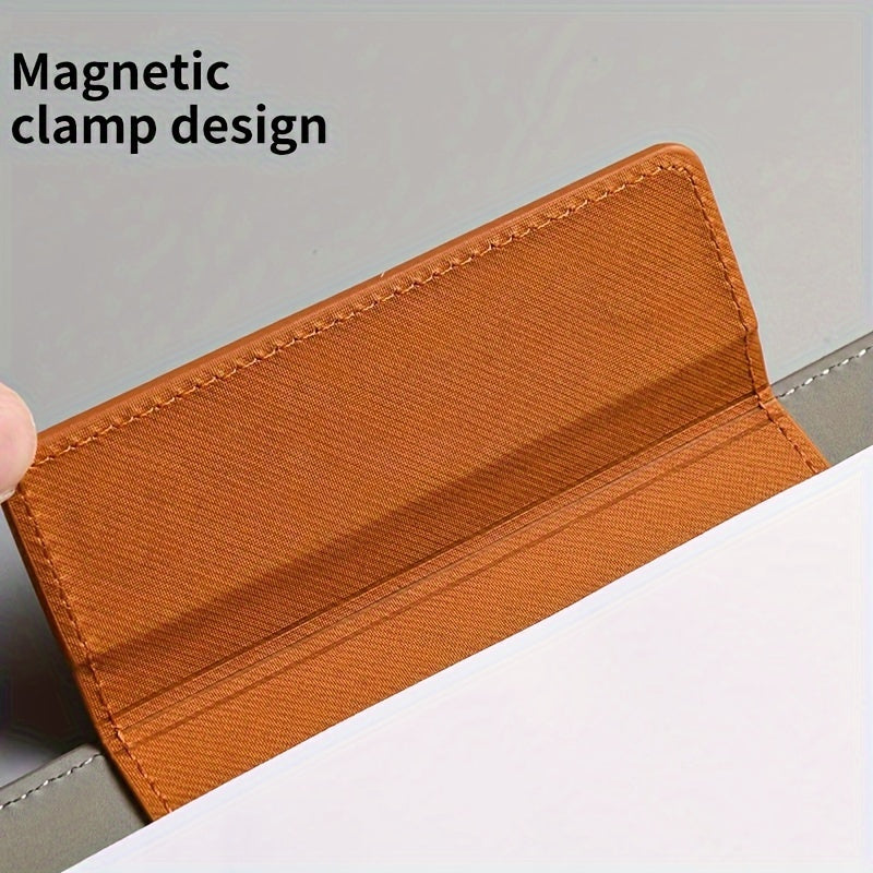 1pc Large Capacity Storage Document Bag Made Of A4 Faux Leather, Versatile Folder for Business Office Documents And Archives