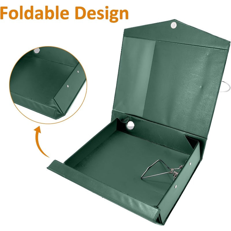 HUA JIE A4 Storage File Boxes Plastic Archives Cases with Clip PVC File Folder Organizer Document Storage Filing Box for Office 32.5×6.5×24 cm Green Pack of 6