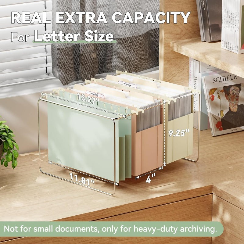 6 Pack Heavy-Duty Plastic Hanging File Folders with 4\