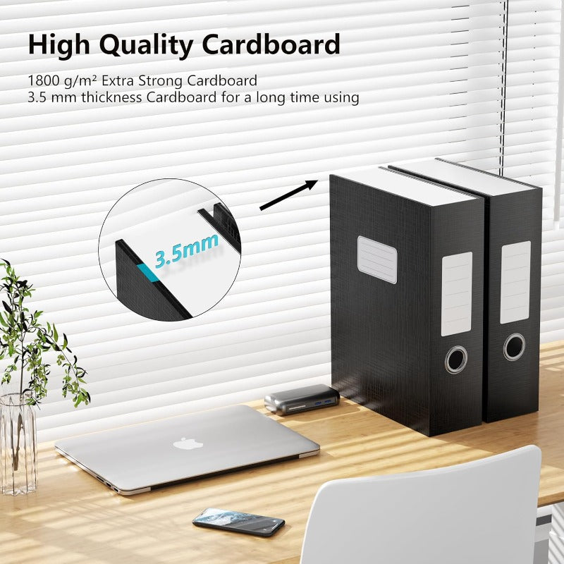 JiaWei Black Storage File BoxesDocument File Folder A4 Archives Cases with Lid 9. 4×3×12. 5 Inches Filing Box for Office and School 3 Pack, Paper Storage Box, Paper Storage Containers