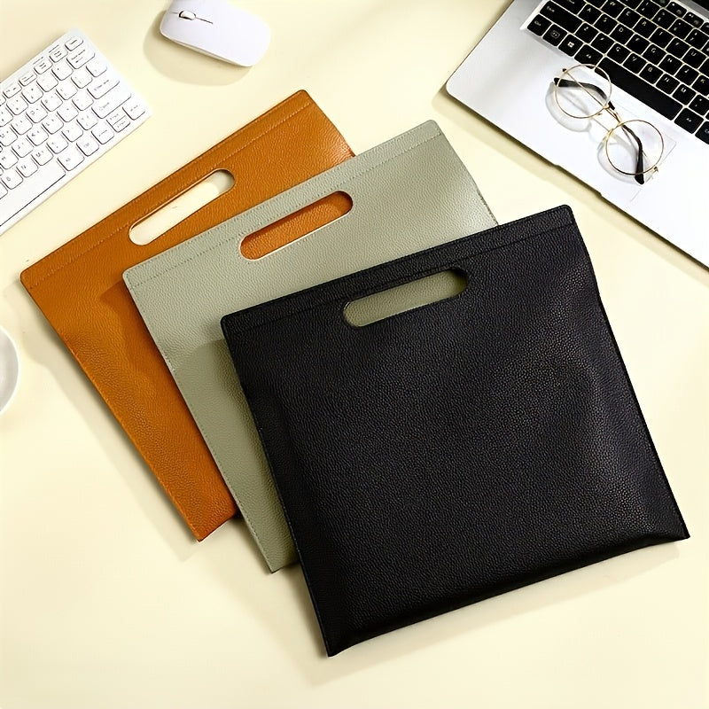 2pcs Letter Document Bag - Magnetic Closure, Faux Leather Folder, Large Capacity Business Organizer, Suitable for Exams And Storage. Heavy Duty File Folder for School