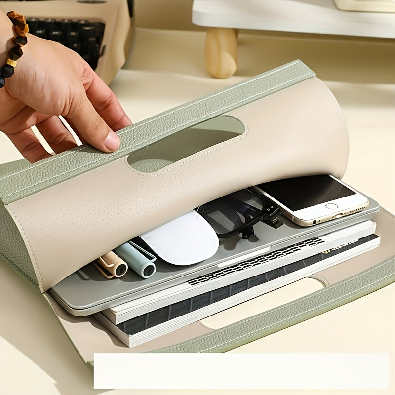 2pcs Letter Document Bag - Magnetic Closure, Faux Leather Folder, Large Capacity Business Organizer, Suitable for Exams And Storage. Heavy Duty File Folder for School