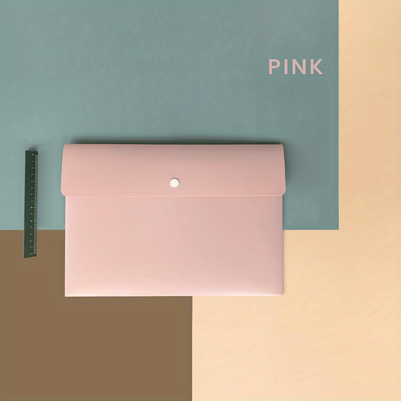 1pc A4 Easy Button File Folder - Document Organizer with 3 Color Options - Perfect for School, Home, Work, and Office Organization