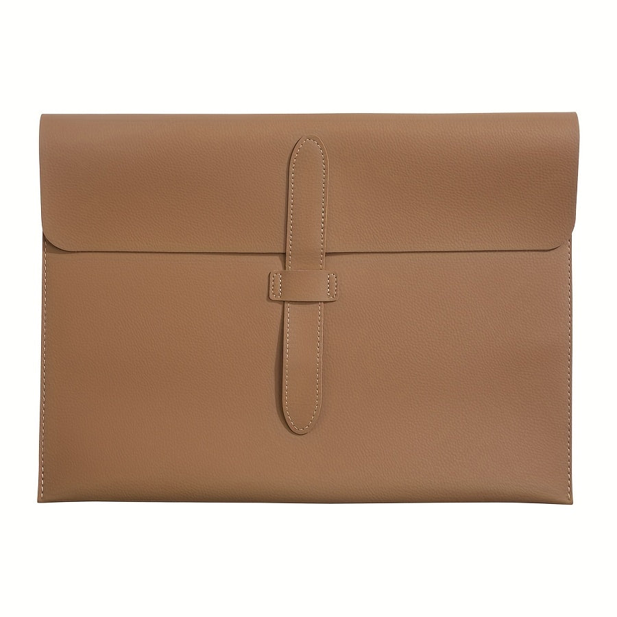 A4 Thickened PU Document with Lychee Pattern, Large Capacity, Anti-Drop Office Storage