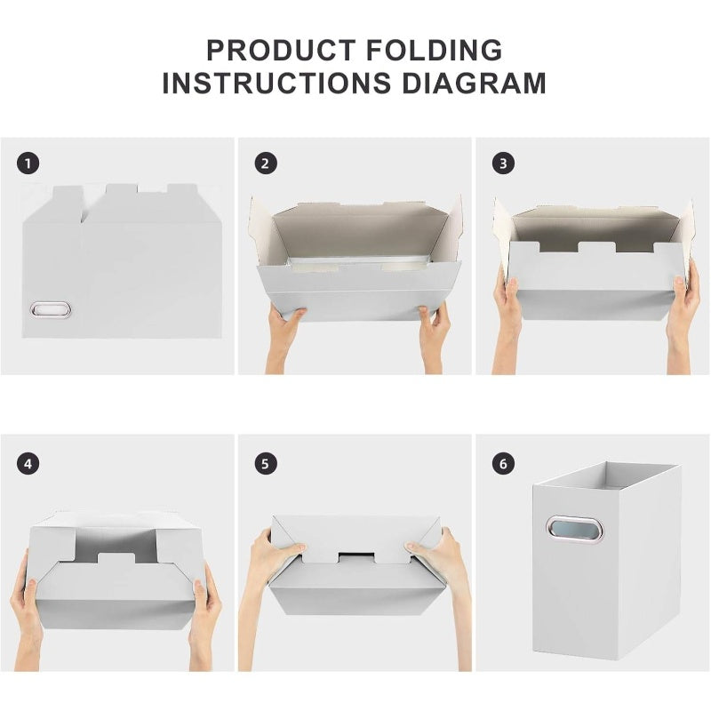 6 Packs Cardboard File Organizer Box | Includes 1 Pack Zippers for Enhanced Security and Organization