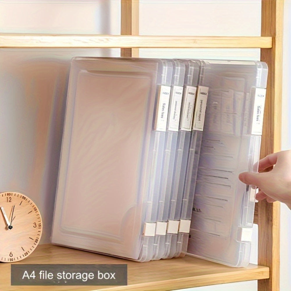 5pcs A4 File Storage Box, Transparent Data Archive Storage Box, File Sorting Box Suitable for Home, Office, School