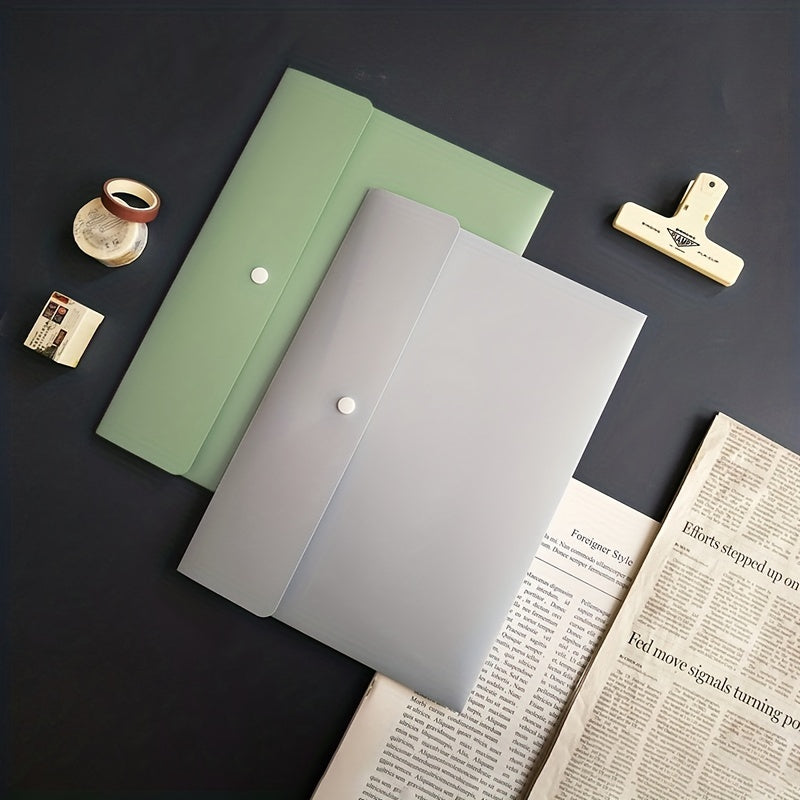 1pc A4 Easy Button File Folder - Document Organizer with 3 Color Options - Perfect for School, Home, Work, and Office Organization