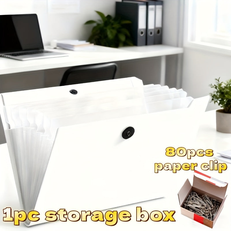 Expandable File Organizer in Light Blue A4 Size with a Handle, Suitable for Students, Business Use, And Travel