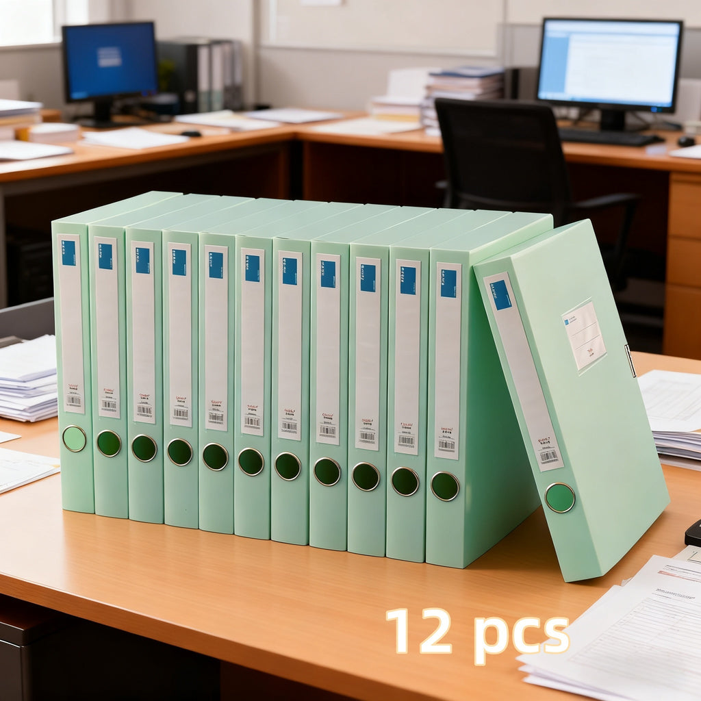 Set of 12 Thick A4 File Boxes for Office Document Storage And Receipt Organization