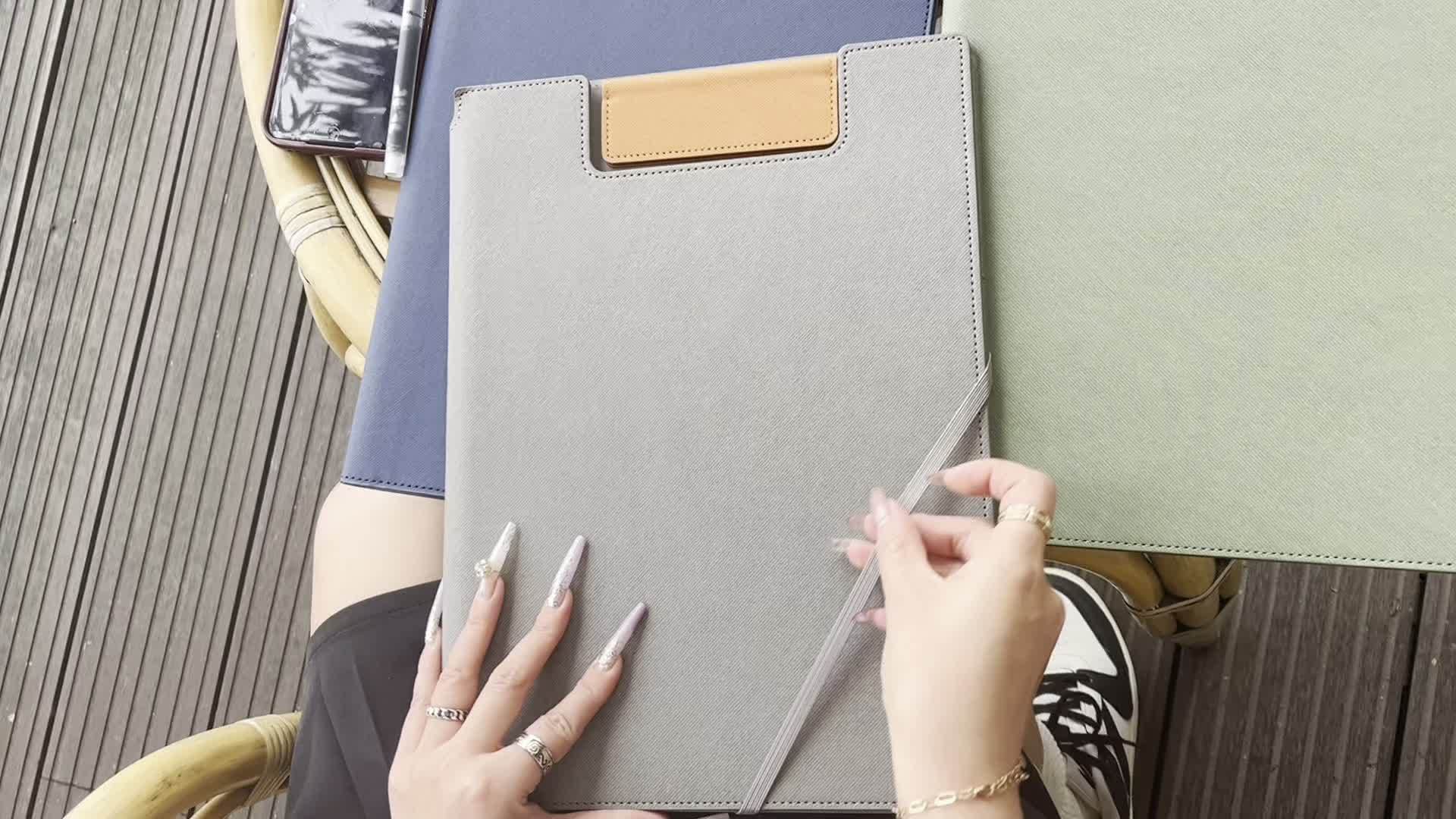 1pc Large Capacity Storage Document Bag Made Of A4 Faux Leather, Versatile Folder for Business Office Documents And Archives