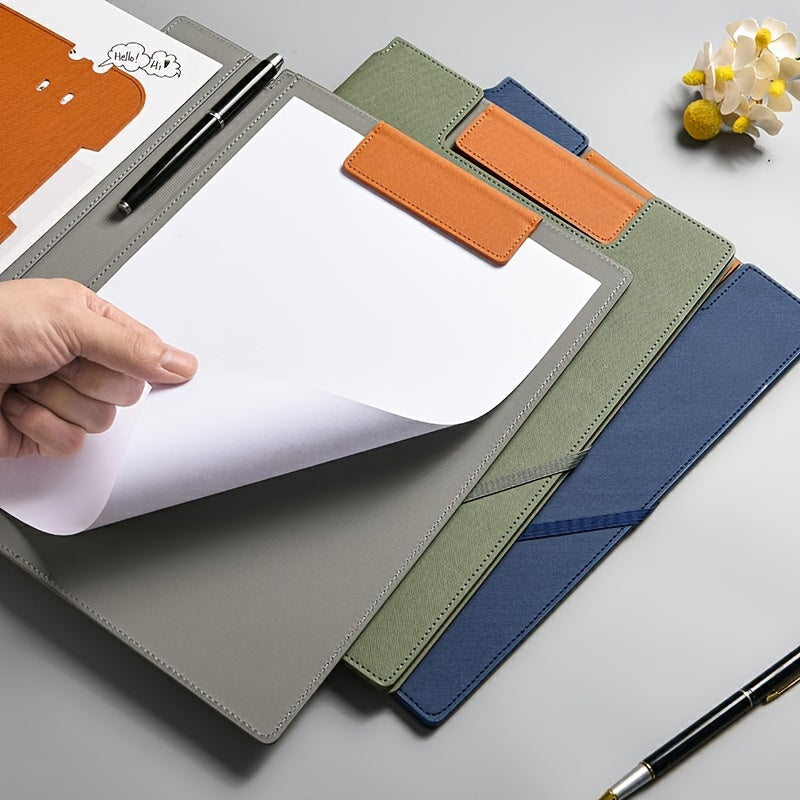 1pc Large Capacity Storage Document Bag Made Of A4 Faux Leather, Versatile Folder for Business Office Documents And Archives