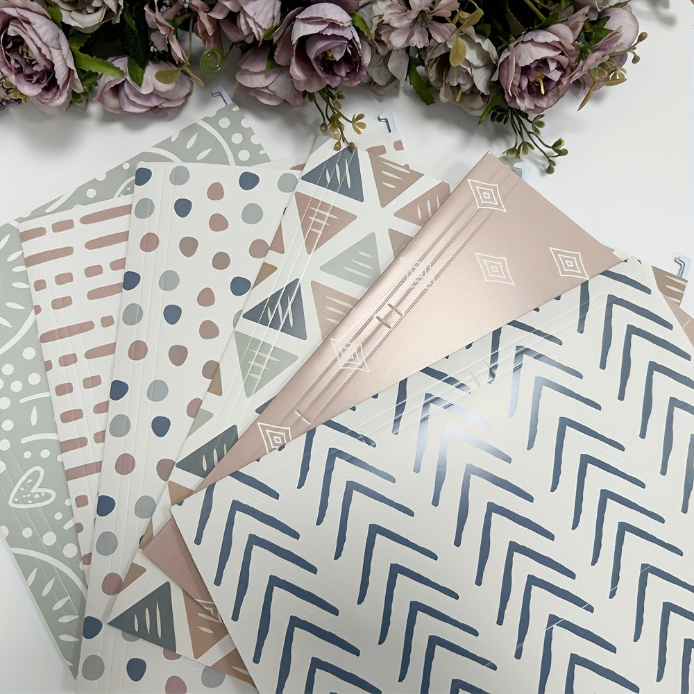 Boho-Chic Hanging File Folders 12pcs Boho-Chic Hanging File Folder Set | with Label Clips - Perfect for Office Organization and Document Sorting