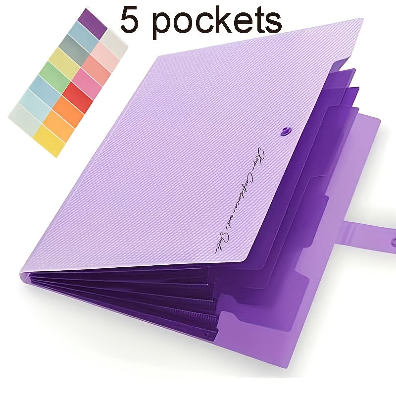 5\u002F8\u002F12-pocket Organ File Bag Expansion Clip, 9.45*12.8 Inches, Suitable for Important Documents. It Comes with a Label and Is a Portable Storage Bag, Suitable for Use in Offices, Homes and Schools