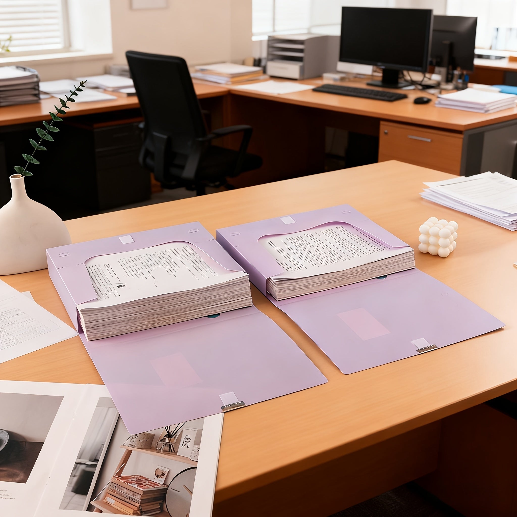 Set of 12 Thick A4 File Boxes for Office Document Storage And Receipt Organization