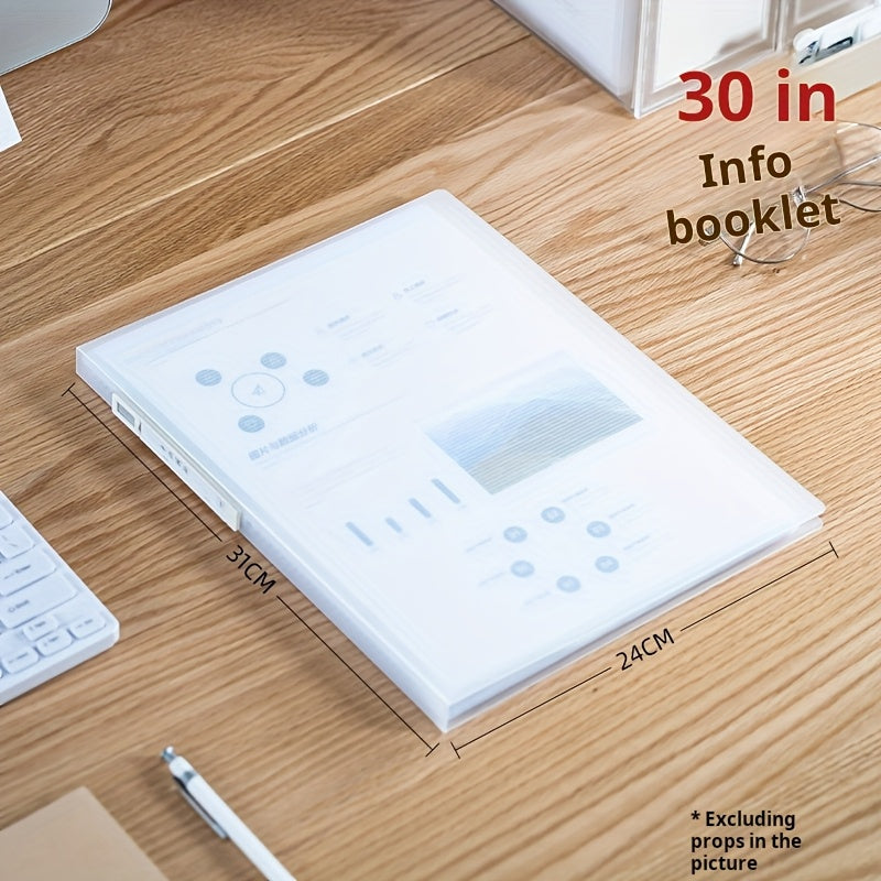 Transparent A4 Binder Organizer with Label Classification - Multi-Layer Document Folder, Clear Pages for Office, Home, School - Easy Organization & Space-Saving Storage, File Organizer for Desk, Office Supplies, Sleek Design, Polished Finish, Home Office