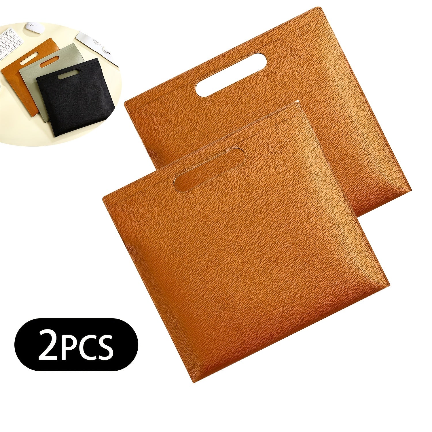 2pcs Letter Document Bag - Magnetic Closure, Faux Leather Folder, Large Capacity Business Organizer, Suitable for Exams And Storage. Heavy Duty File Folder for School