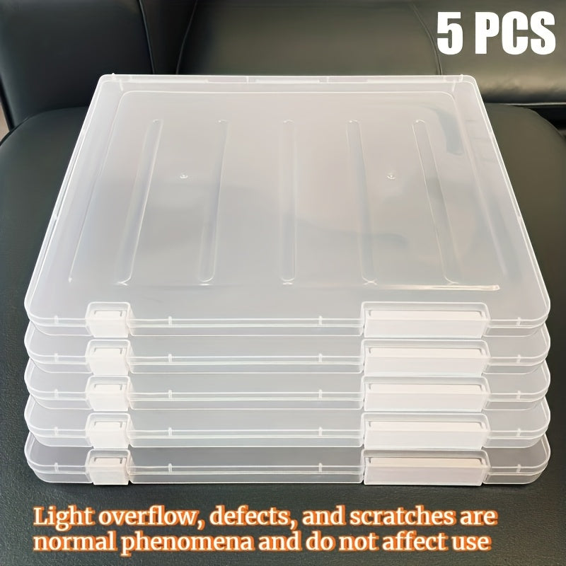 5pcs A4 File Storage Box, Transparent Data Archive Storage Box, File Sorting Box Suitable for Home, Office, School