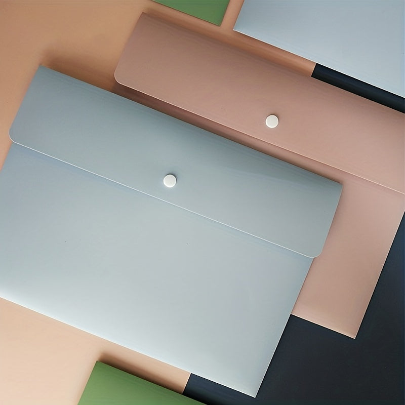 1pc A4 Easy Button File Folder - Document Organizer with 3 Color Options - Perfect for School, Home, Work, and Office Organization