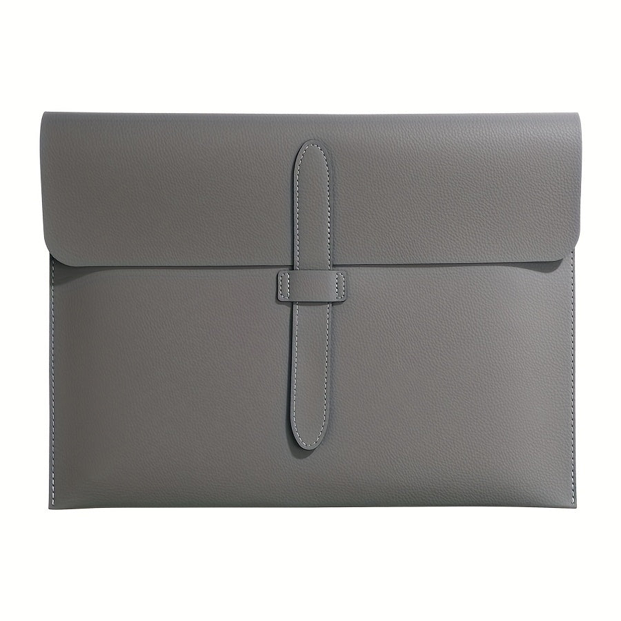 A4 Thickened PU Document with Lychee Pattern, Large Capacity, Anti-Drop Office Storage