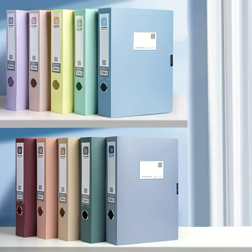 5pcs of Morandi File Boxes, Thickened PP Office Supplies, Foldable A4 Vintage Color Document Storage Boxes