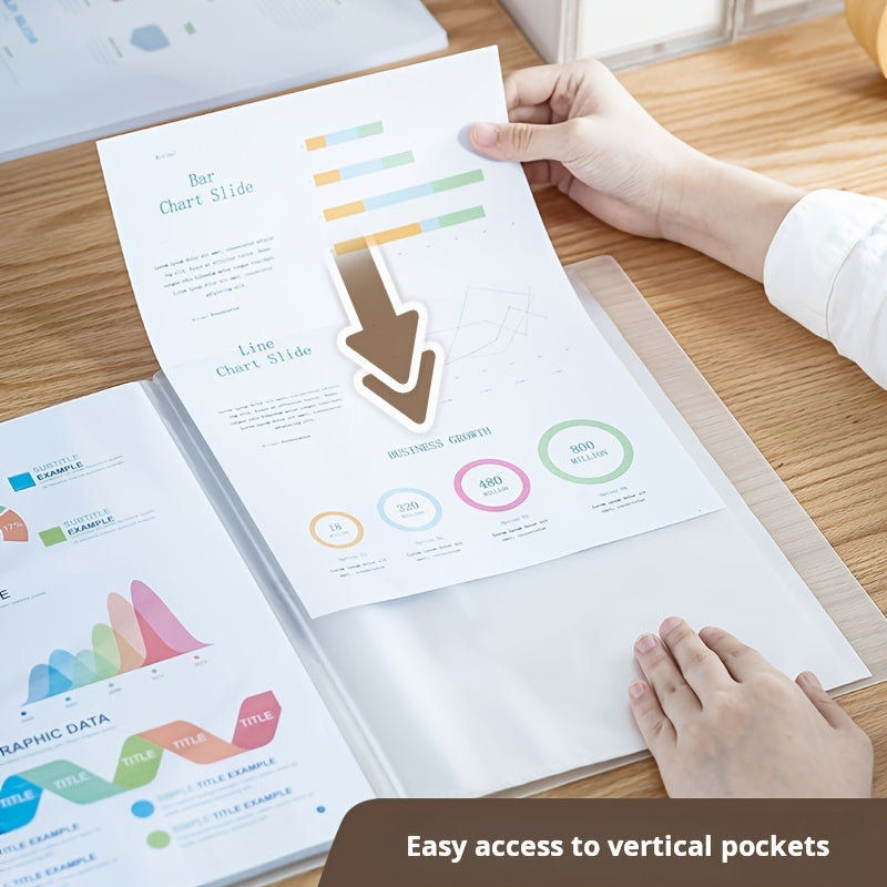 Transparent A4 Binder Organizer with Label Classification - Multi-Layer Document Folder, Clear Pages for Office, Home, School - Easy Organization & Space-Saving Storage, File Organizer for Desk, Office Supplies, Sleek Design, Polished Finish, Home Office