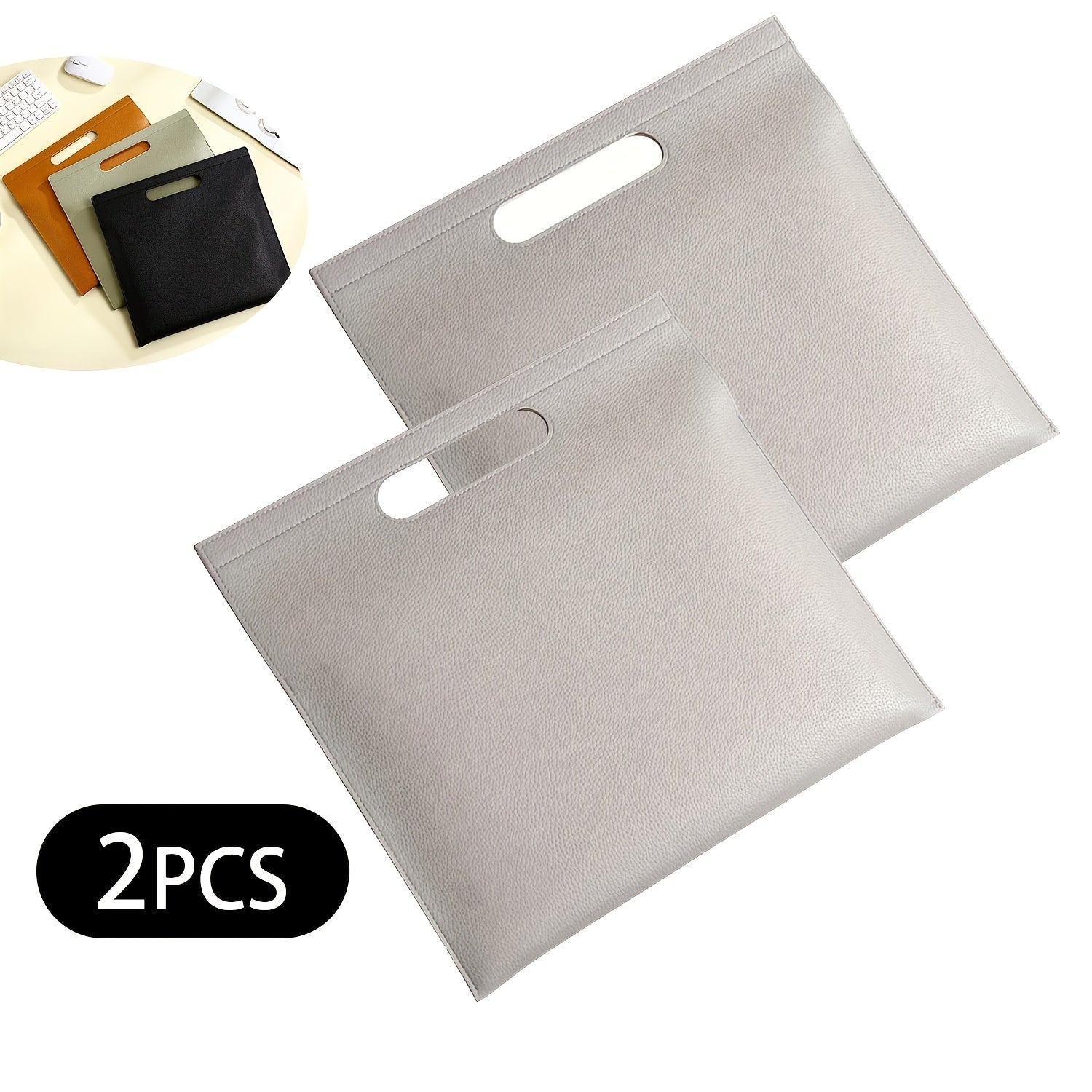 2pcs Letter Document Bag - Magnetic Closure, Faux Leather Folder, Large Capacity Business Organizer, Suitable for Exams And Storage. Heavy Duty File Folder for School
