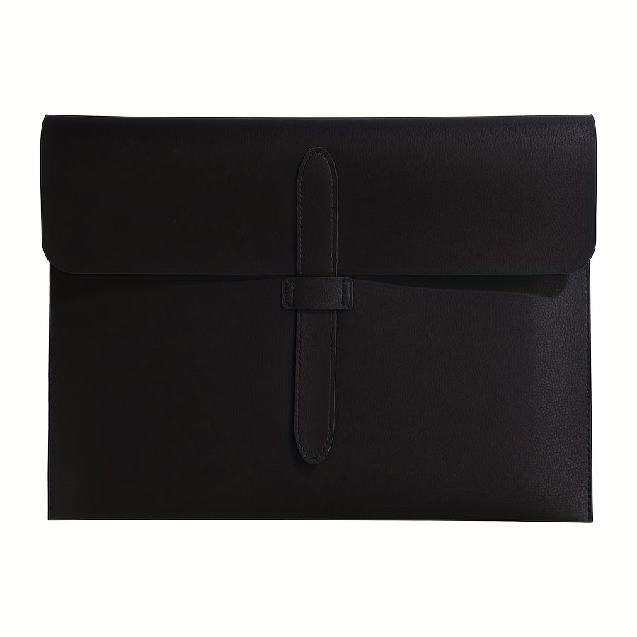 A4 Thickened PU Document with Lychee Pattern, Large Capacity, Anti-Drop Office Storage