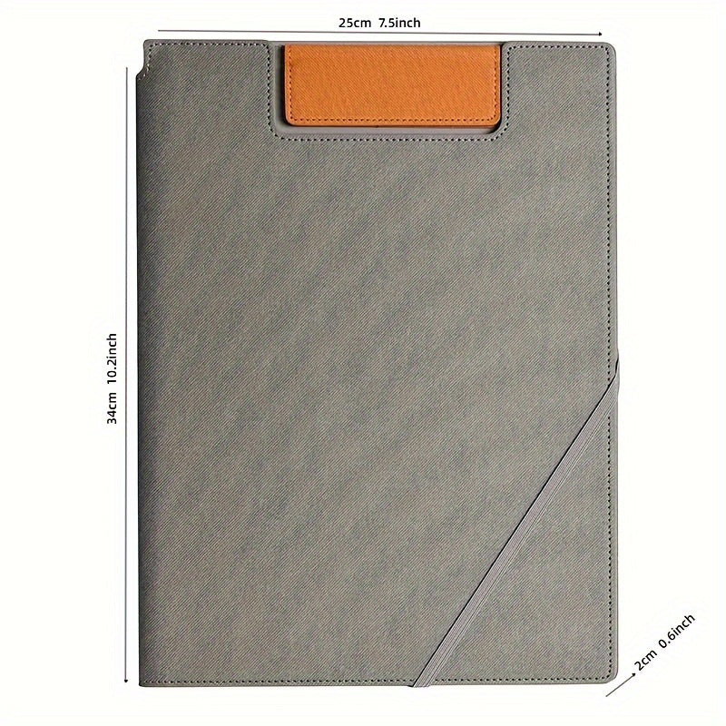 1pc Large Capacity Storage Document Bag Made Of A4 Faux Leather, Versatile Folder for Business Office Documents And Archives