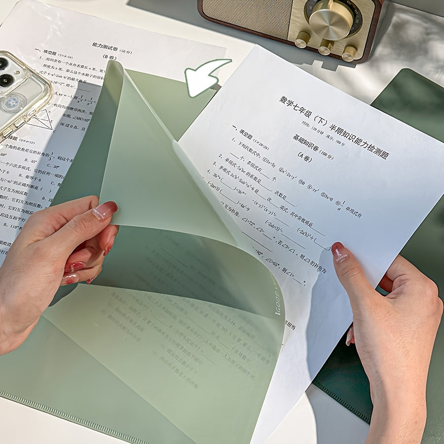 Set of 5 Gradient L-Shaped Folders, a Large-Capacity Storage Box for Documents And Exam Papers, School Supplies, Student Materials, And an Organizer for Office And Home Exam Papers - Durable Plastic File Organizer with Labeled Space