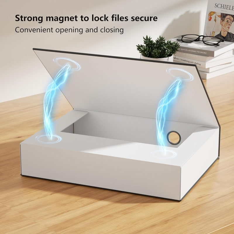 JiaWei Black Storage File BoxesDocument File Folder A4 Archives Cases with Lid 9. 4×3×12. 5 Inches Filing Box for Office and School 3 Pack, Paper Storage Box, Paper Storage Containers