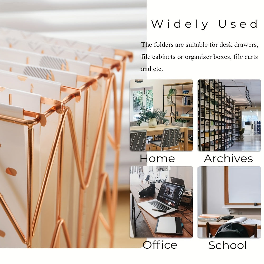 Boho-Chic Hanging File Folders 12pcs Boho-Chic Hanging File Folder Set | with Label Clips - Perfect for Office Organization and Document Sorting