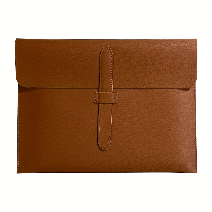 A4 Thickened PU Document with Lychee Pattern, Large Capacity, Anti-Drop Office Storage