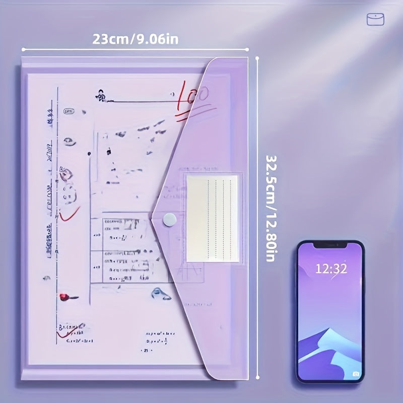 10pcs\u002F20pcs\u002F5pcs A4  File Folder with Buckle Closure, Transparent Thickened Document Storage Bag, Suitable for Students And Office Use, Office File Folder Fashion Document Storage