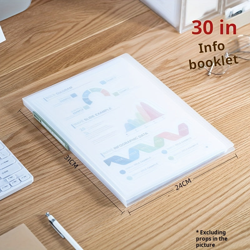 Transparent A4 Binder Organizer with Label Classification - Multi-Layer Document Folder, Clear Pages for Office, Home, School - Easy Organization & Space-Saving Storage, File Organizer for Desk, Office Supplies, Sleek Design, Polished Finish, Home Office