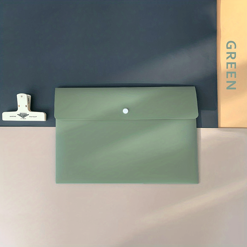 1pc A4 Easy Button File Folder - Document Organizer with 3 Color Options - Perfect for School, Home, Work, and Office Organization