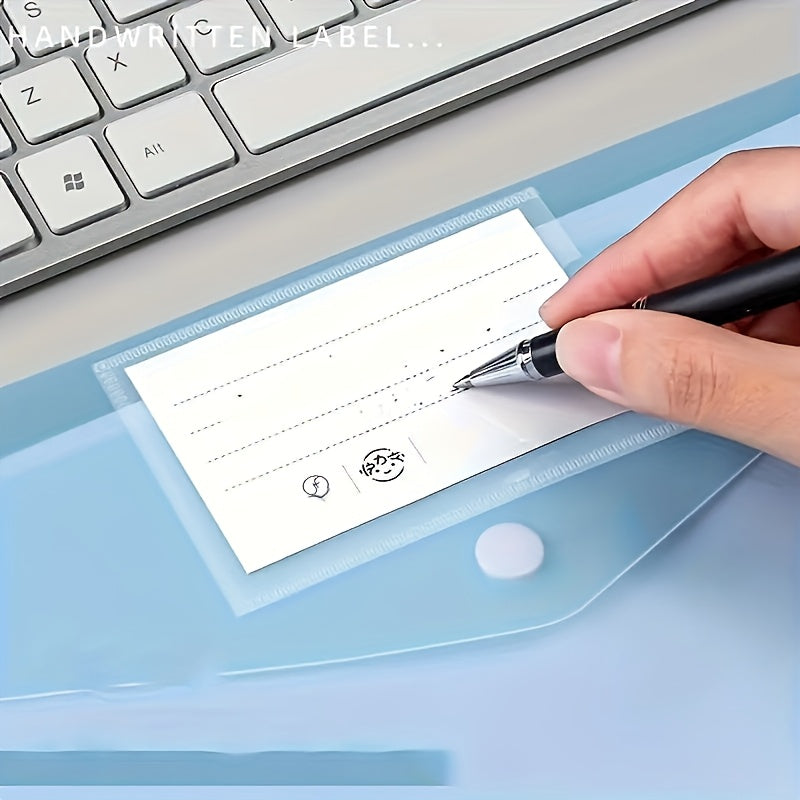 10pcs\u002F20pcs\u002F5pcs A4  File Folder with Buckle Closure, Transparent Thickened Document Storage Bag, Suitable for Students And Office Use, Office File Folder Fashion Document Storage