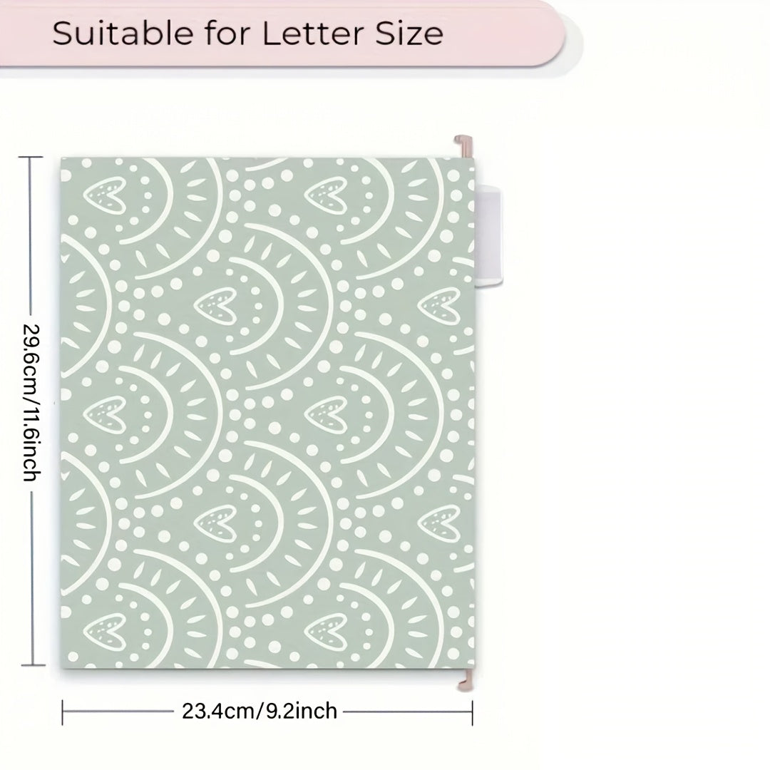 Boho-Chic Hanging File Folders 12pcs Boho-Chic Hanging File Folder Set | with Label Clips - Perfect for Office Organization and Document Sorting