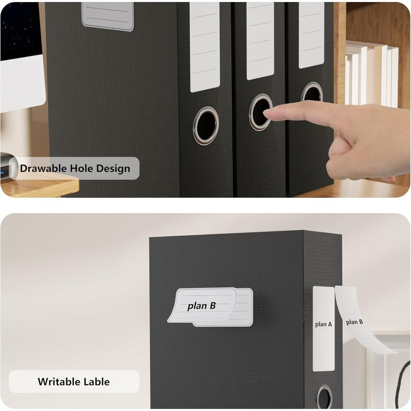 JiaWei Black Storage File BoxesDocument File Folder A4 Archives Cases with Lid 9. 4×3×12. 5 Inches Filing Box for Office and School 3 Pack, Paper Storage Box, Paper Storage Containers