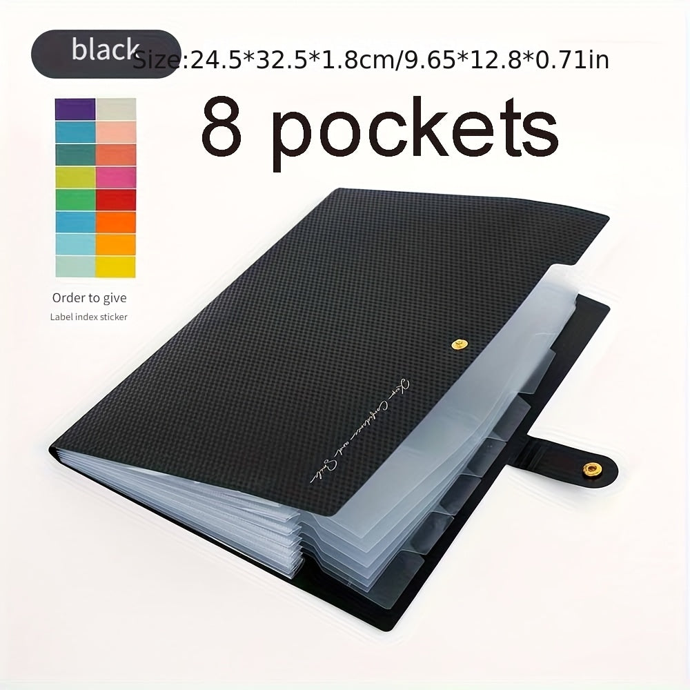 5\u002F8\u002F12-pocket Organ File Bag Expansion Clip, 9.45*12.8 Inches, Suitable for Important Documents. It Comes with a Label and Is a Portable Storage Bag, Suitable for Use in Offices, Homes and Schools