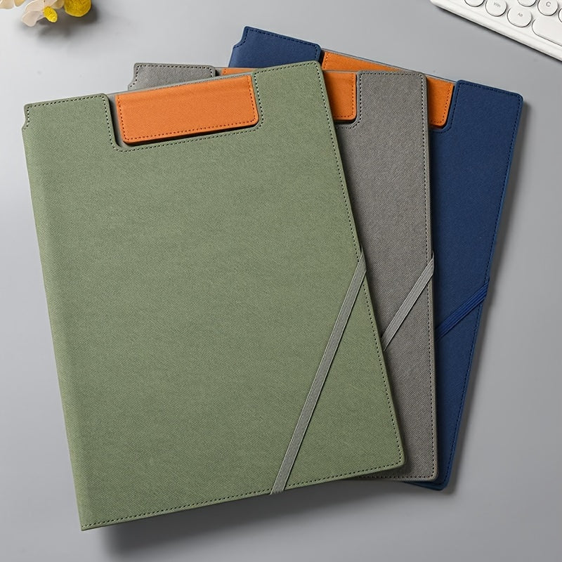 1pc Large Capacity Storage Document Bag Made Of A4 Faux Leather, Versatile Folder for Business Office Documents And Archives