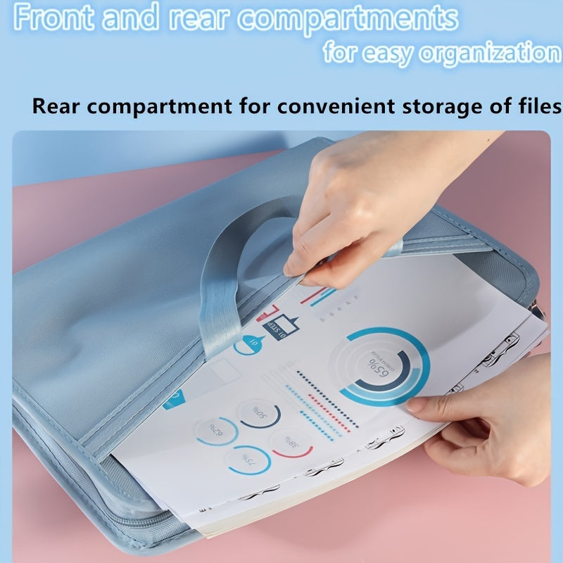 1pc Kangbai 13-grid Canvas Multi-layer Bag, Large Capacity Contract Document Test Paper Multifunctional Storage Tutoring Subject Classification Bag, Suitable for Learning And Office