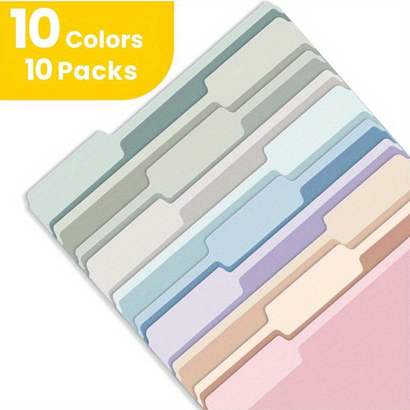 Set of 10 Modern Light Pink Manila Folders, 1\u002F3 Cut Tabs, Colorful Paper Dividers for Office, Home, And School Documents, Back-To-School Supplies