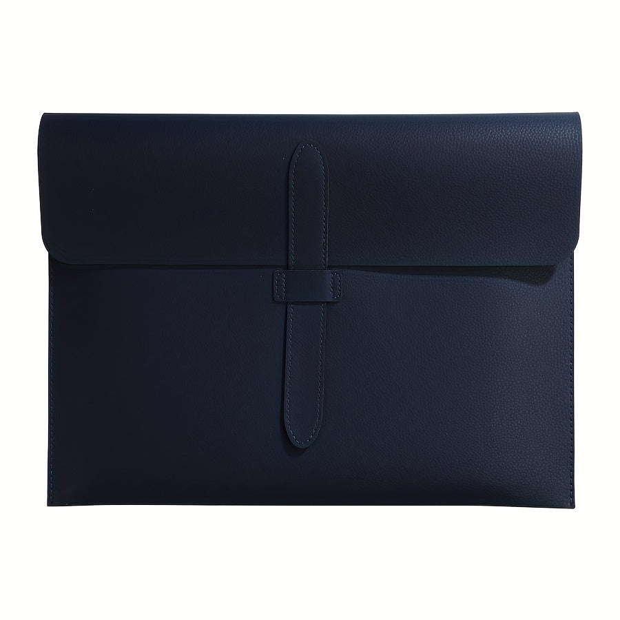 A4 Thickened PU Document with Lychee Pattern, Large Capacity, Anti-Drop Office Storage