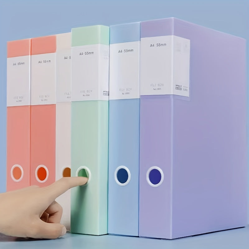 5pcs Set of 5 Colors - Thickened File Boxes for Document Storage, Contract Files, Accounting, Personnel, and Banking Records, Large Capacity Office Storage Boxes